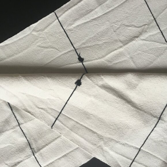 Cream & Black Cotton Woven Table Runner with Fringe - Picture 2 of 9